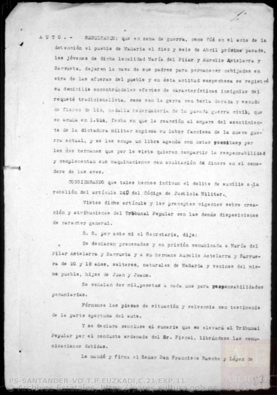 Imagen 39 · Filiación repetida en el auto