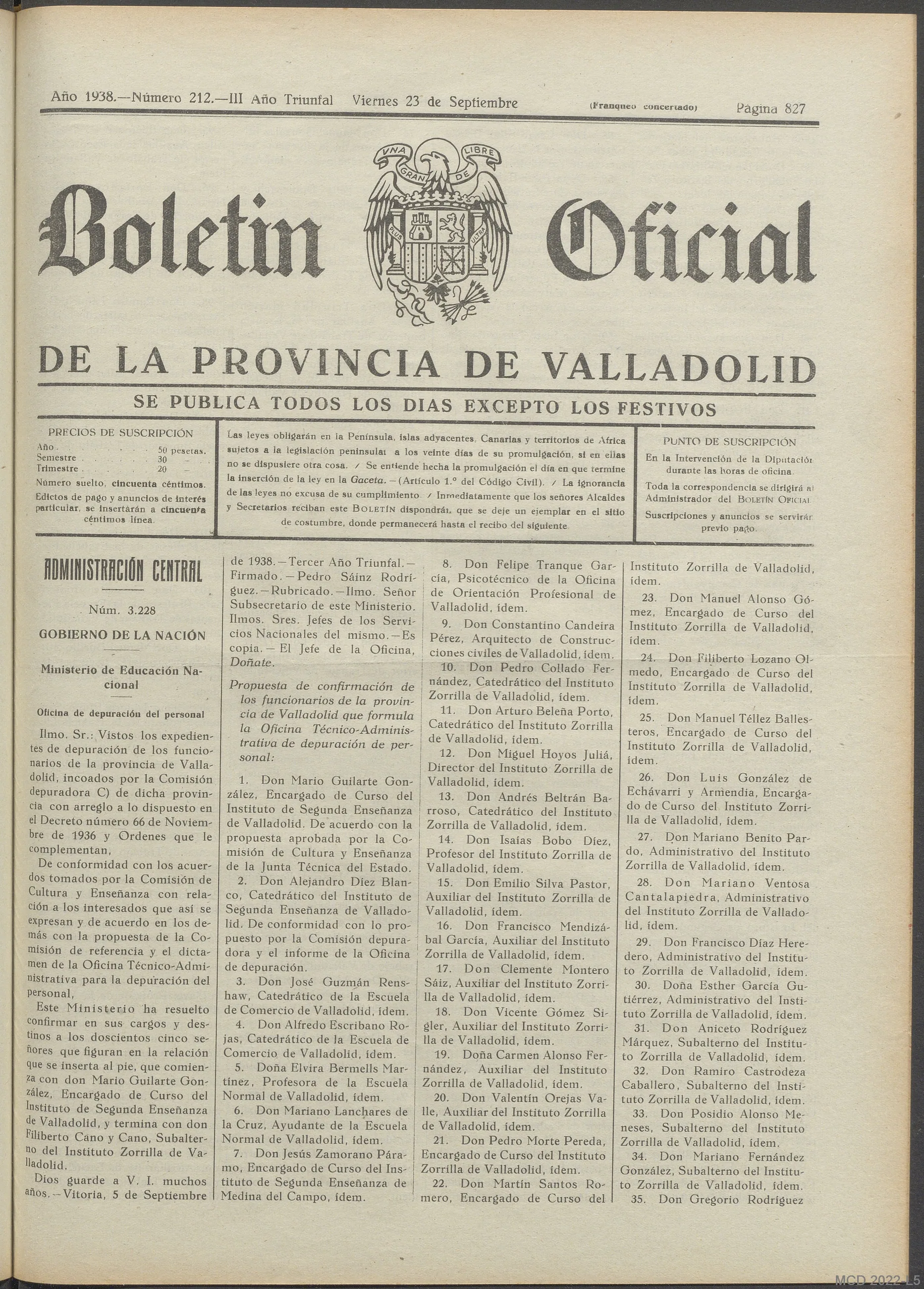 Página original completa · impresa 827