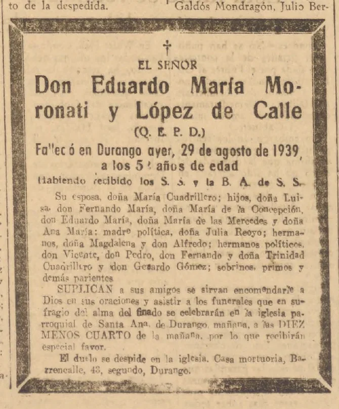 Esquela de Eduardo
