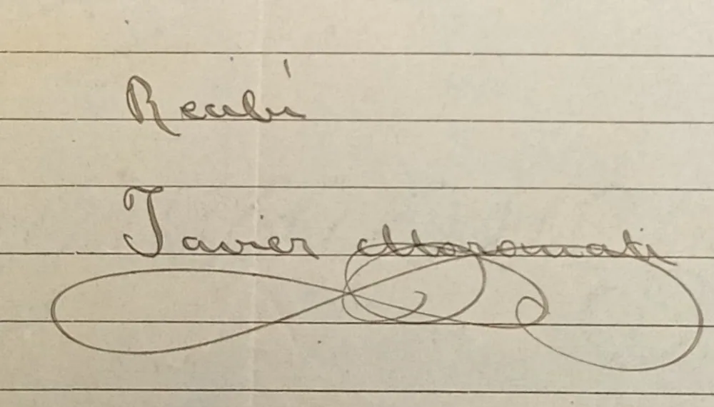 Detalle del recibí y firma · misma factura